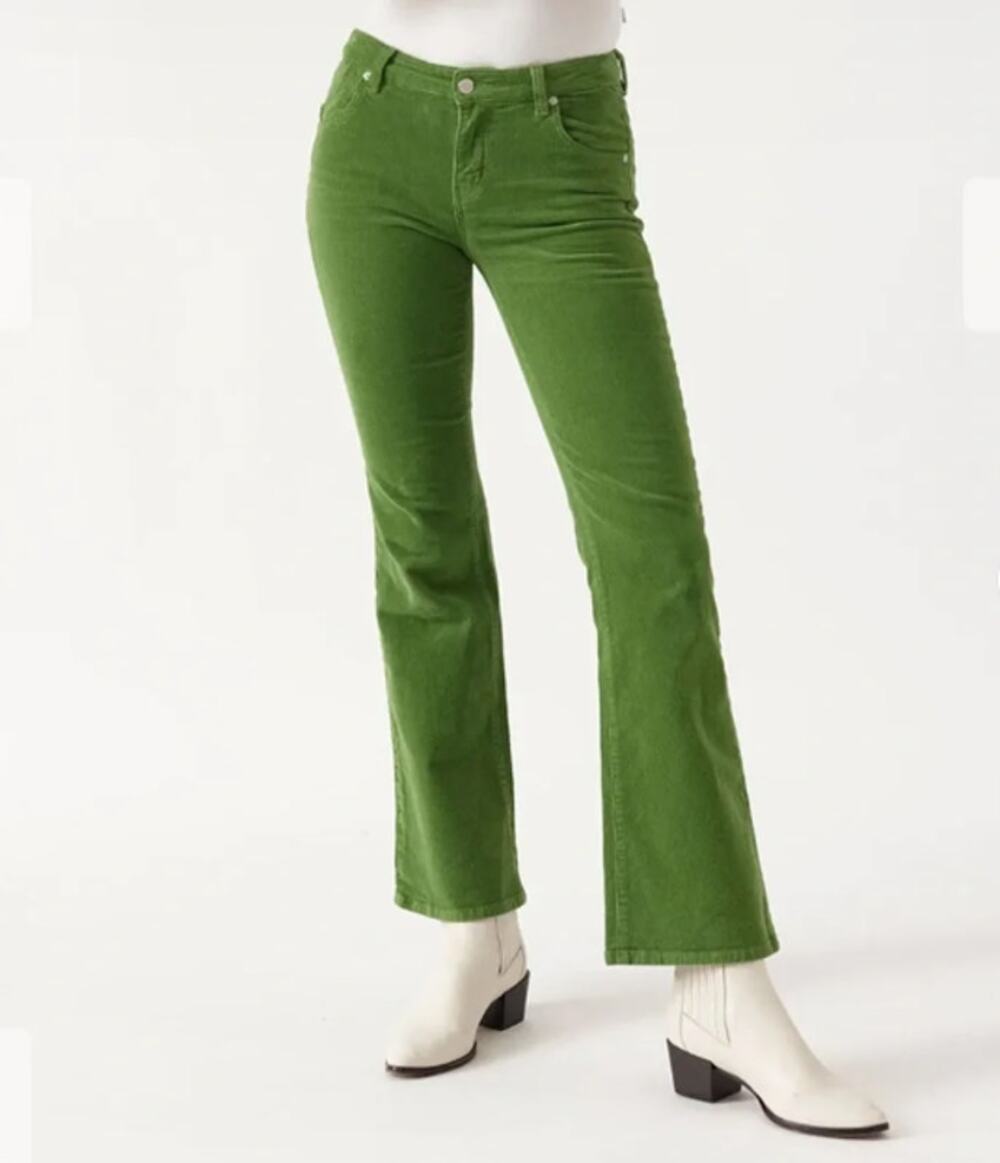 ROLLAS Original High Rise Straight Corduroy Pant Shamrock Green Sz 24 $119 3X39